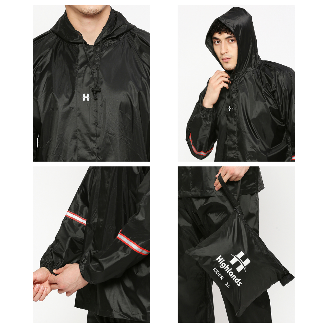 RIDER - Highlands Heavy-Duty Waterproof Rain Suit with Reflective Safety Strips