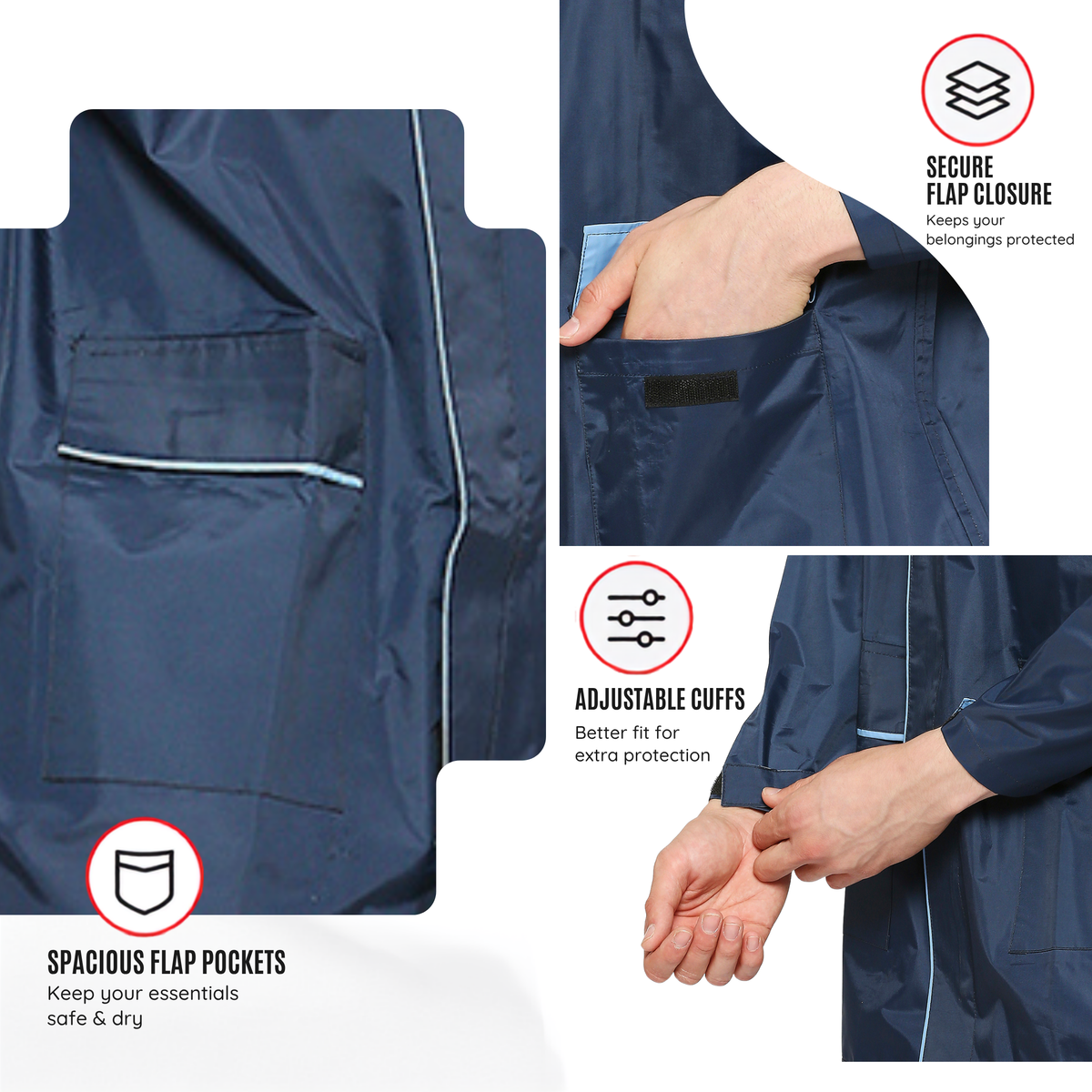 DELUXE - Highlands Heavy Duty Nylon Taffeta Seam-Sealed Rainsuit for Rain Protection.