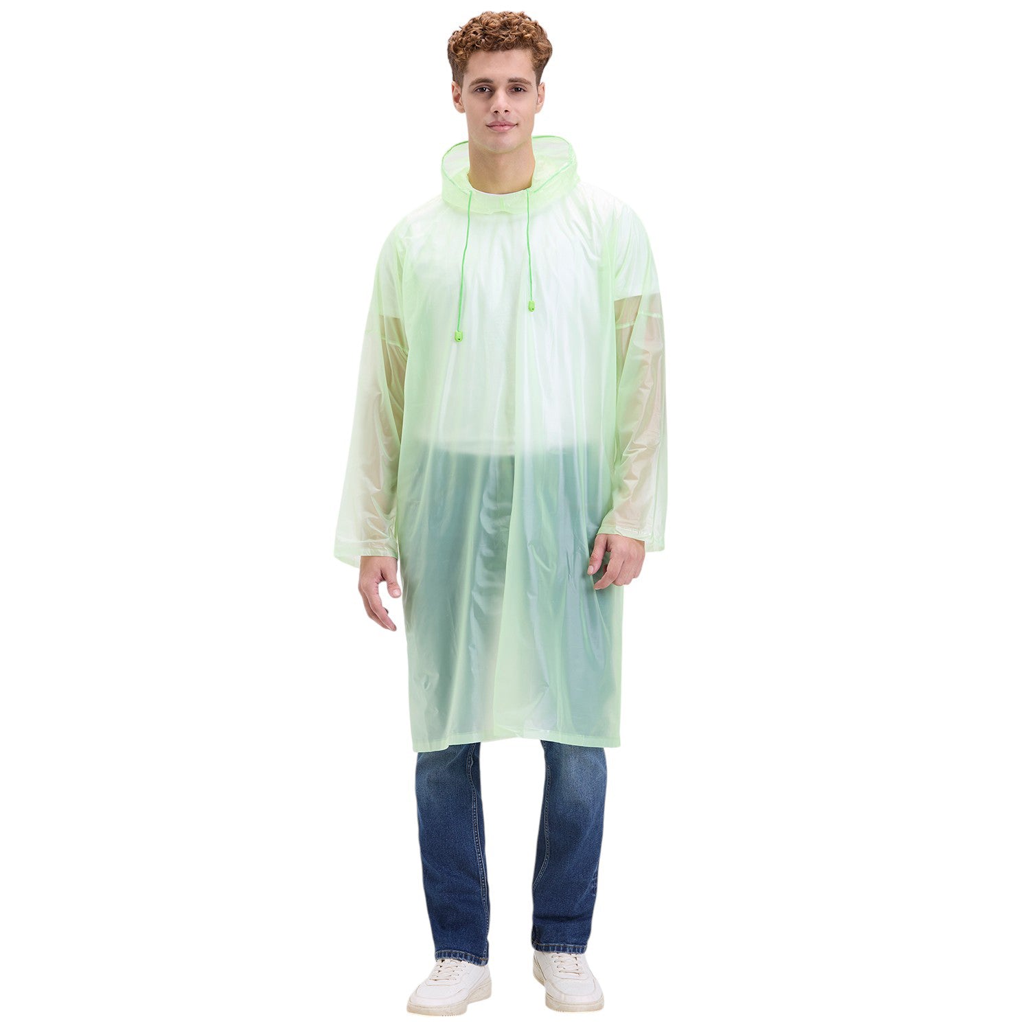 HighLands Waterproof Hooded Rain Poncho with Adjustable Drawstring.
