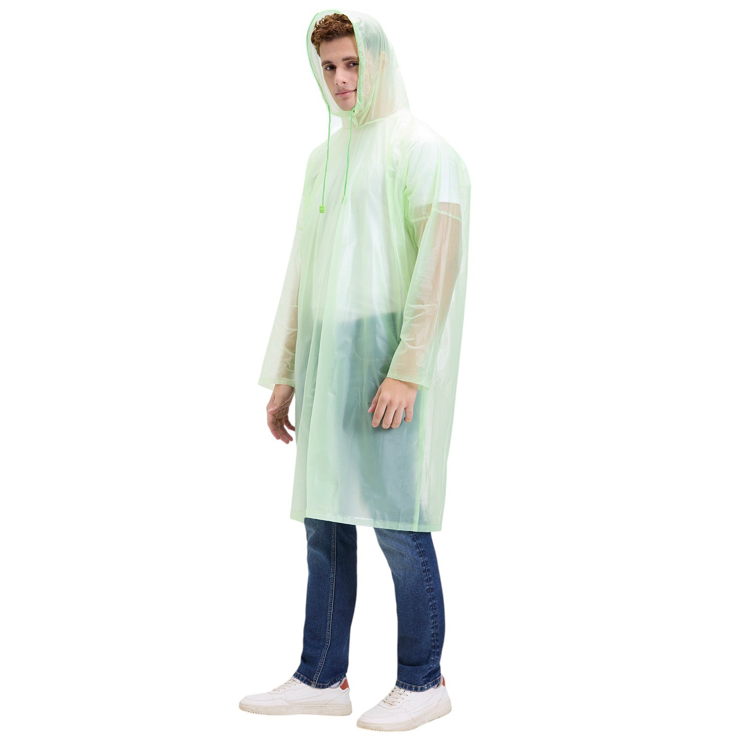 HighLands Waterproof Hooded Rain Poncho with Adjustable Drawstring.