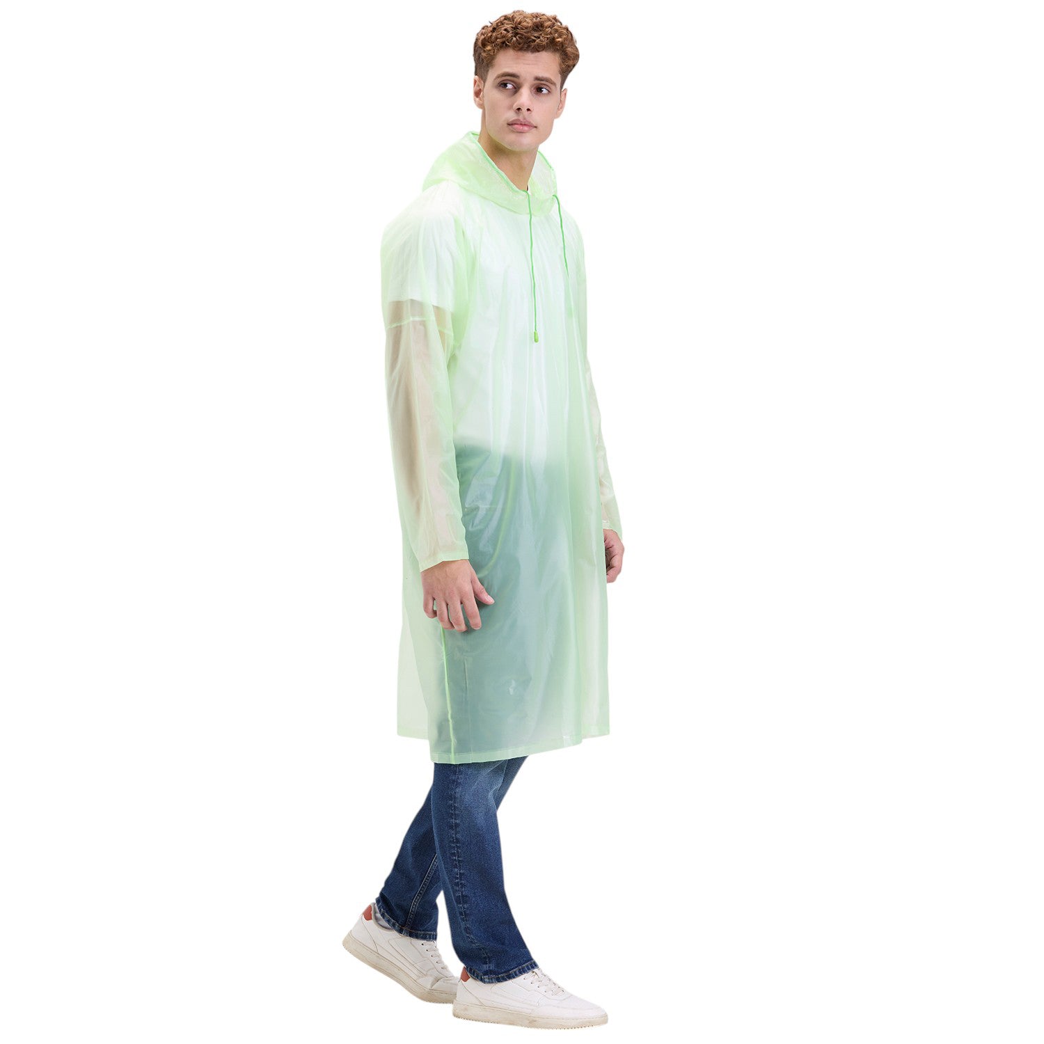 HighLands Waterproof Hooded Rain Poncho with Adjustable Drawstring.