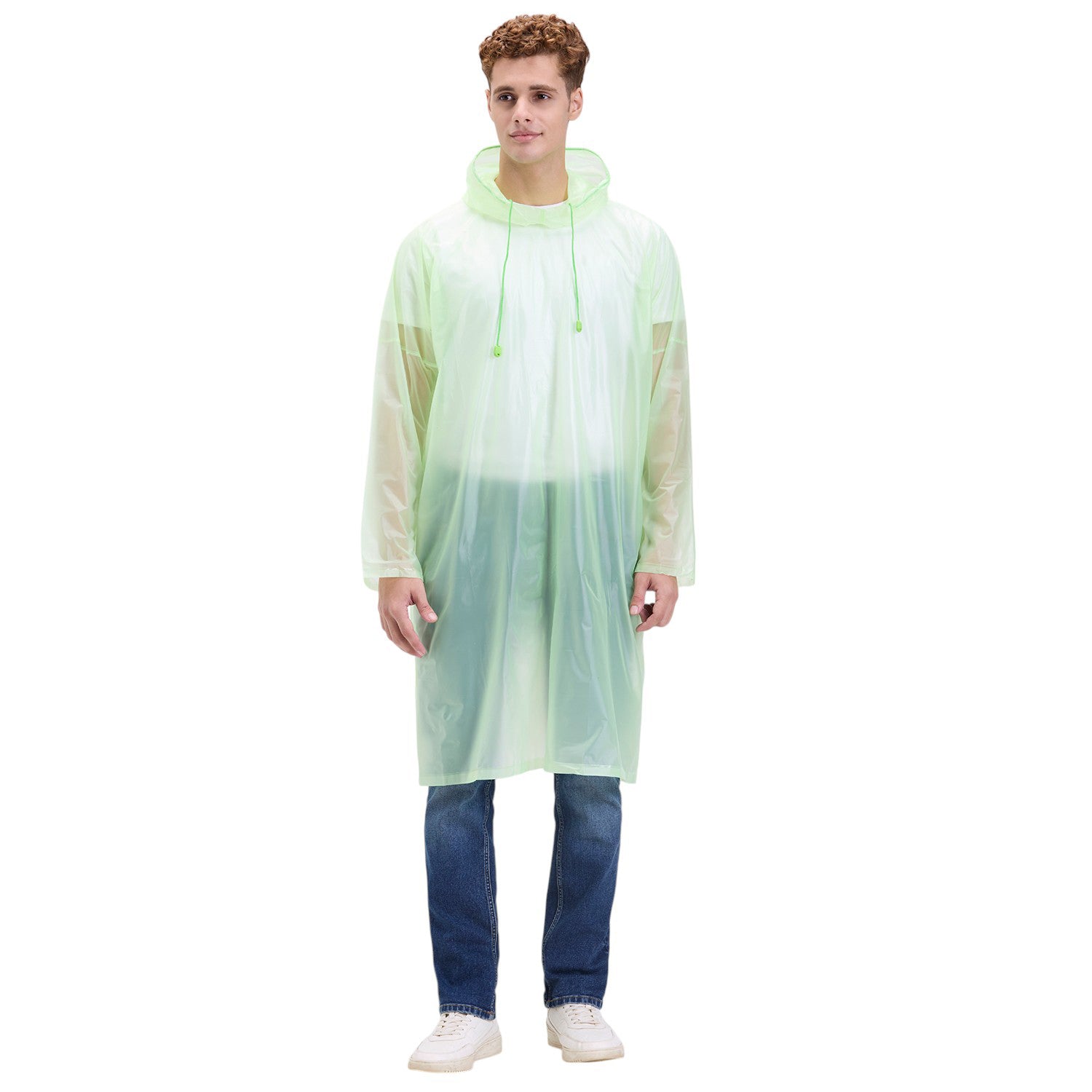 HighLands Waterproof Hooded Rain Poncho with Adjustable Drawstring.