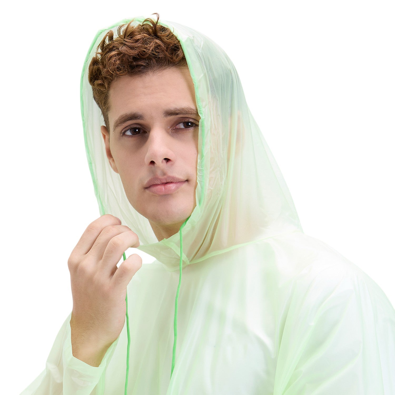 HighLands Waterproof Hooded Rain Poncho with Adjustable Drawstring.