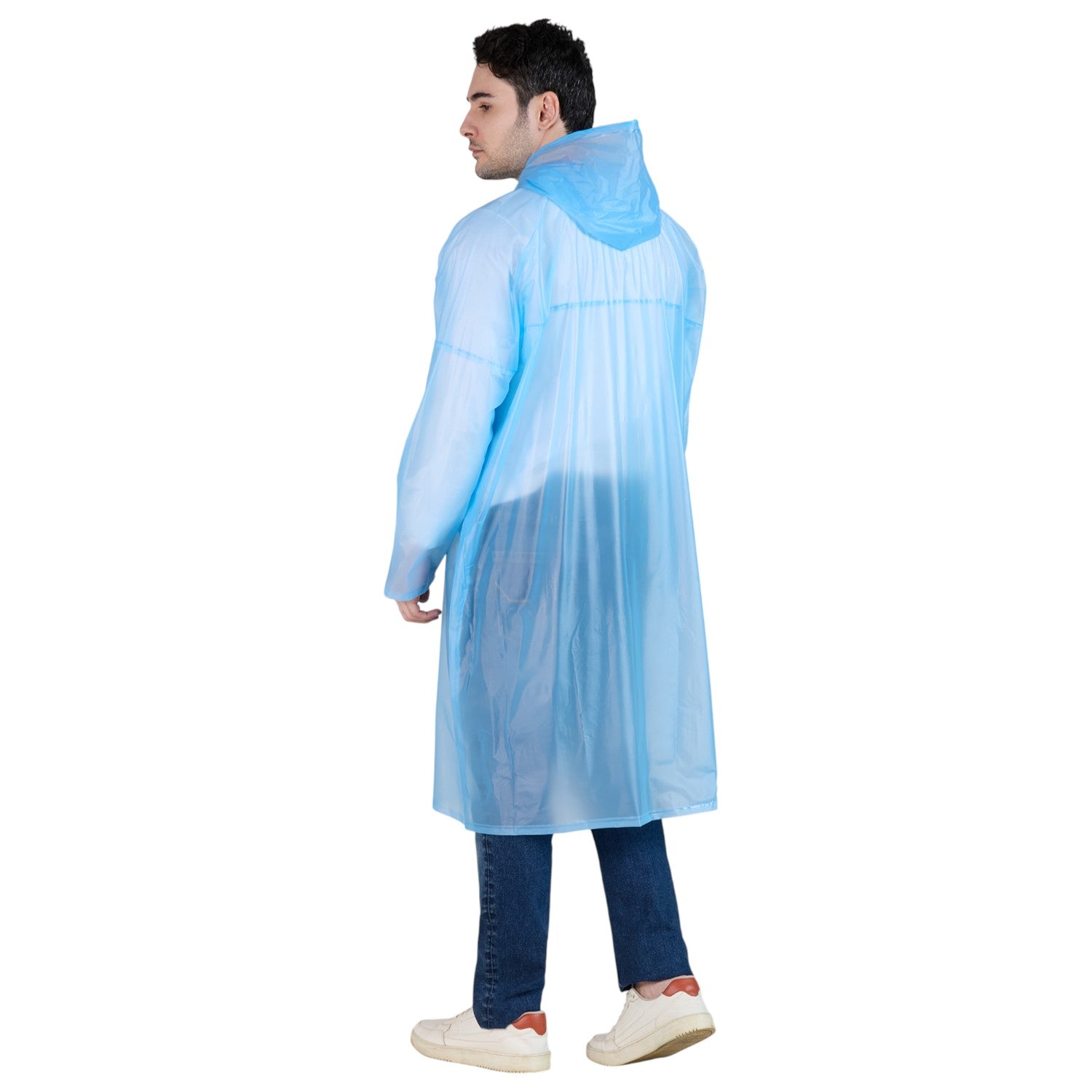 HighLands Waterproof Hooded Rain Poncho with Adjustable Drawstring.
