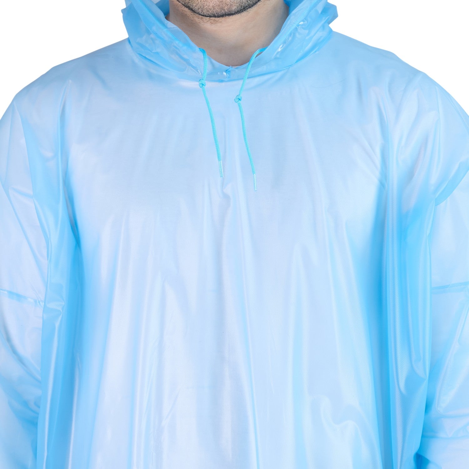 HighLands Waterproof Hooded Rain Poncho with Adjustable Drawstring.