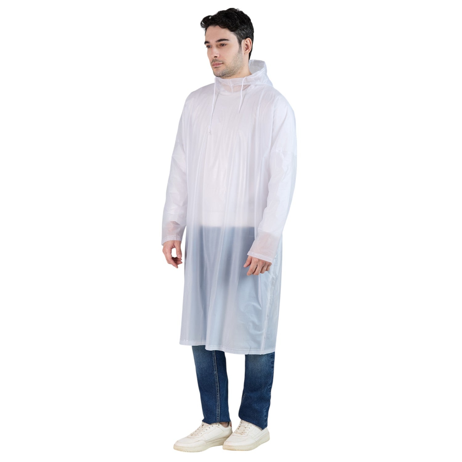 HighLands Waterproof Hooded Rain Poncho with Adjustable Drawstring.