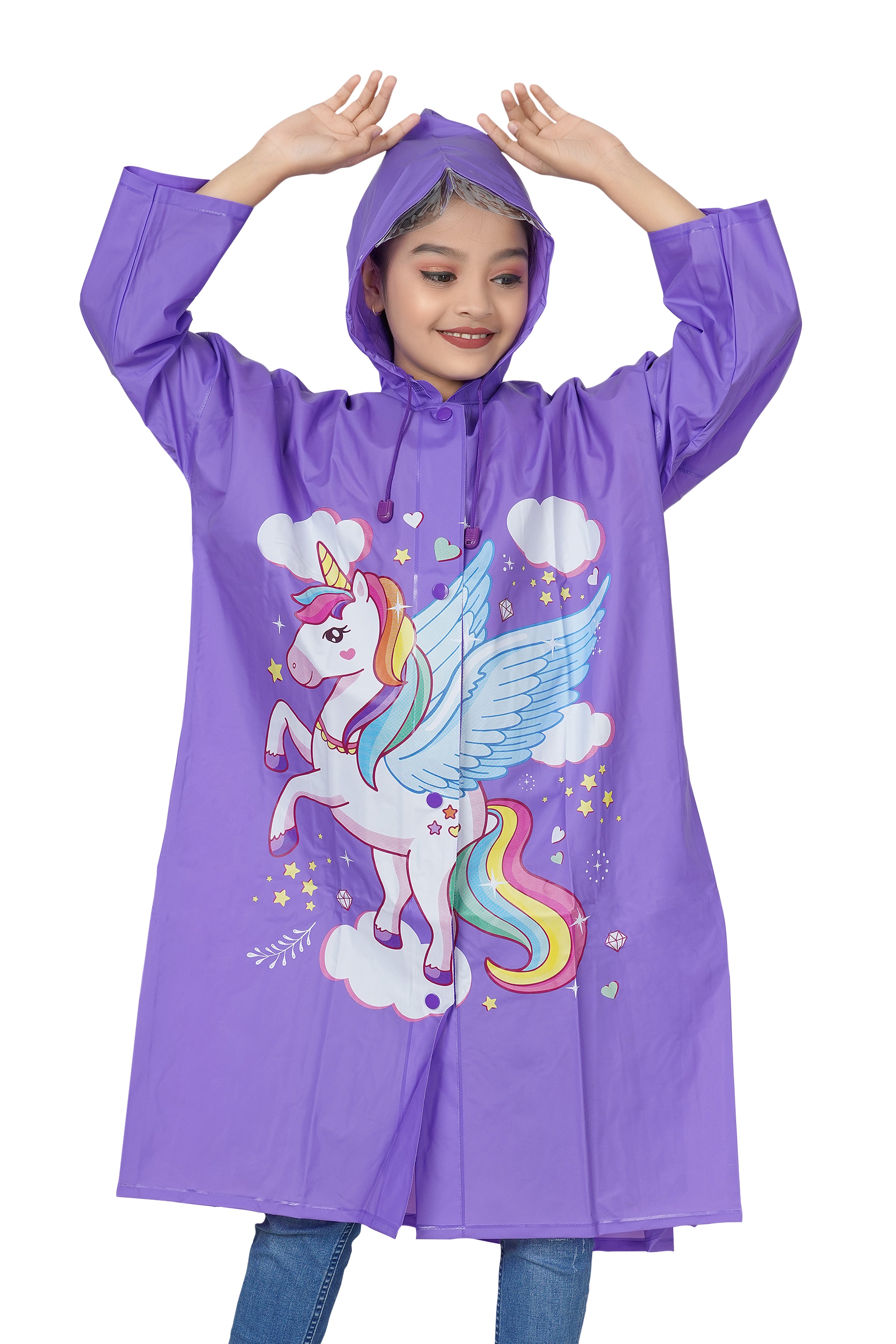 Highlands Angel Printed Girls Raincoat