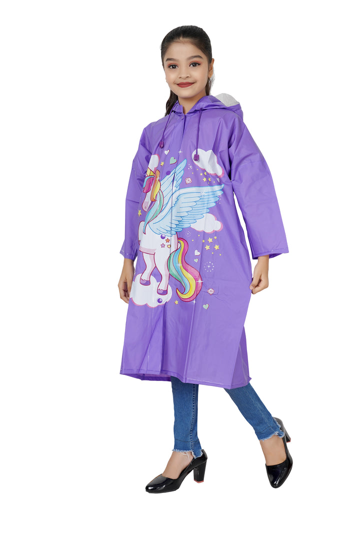 Highlands Angel Printed Girls Raincoat