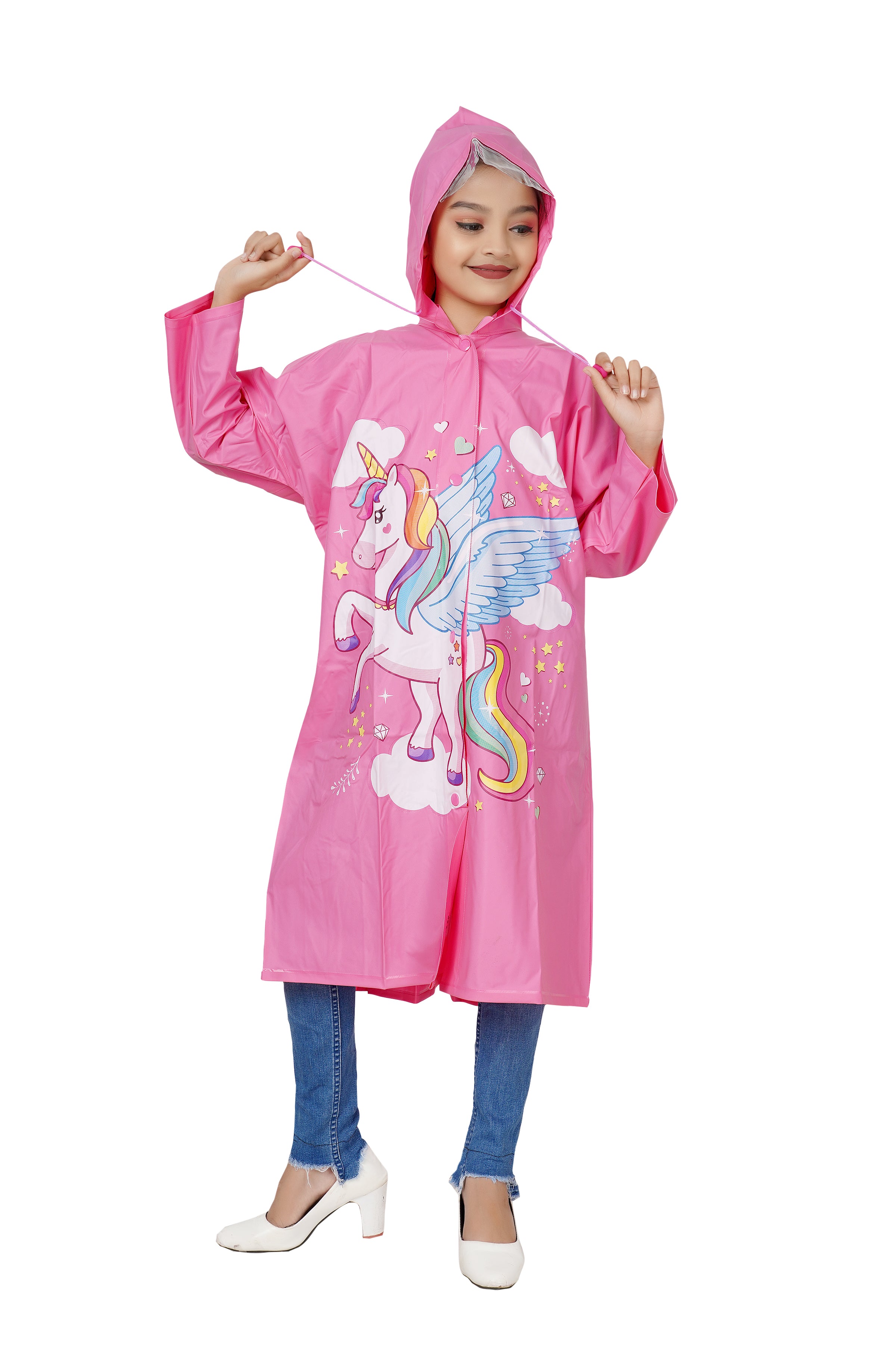 Highlands Angel Printed Girls Raincoat