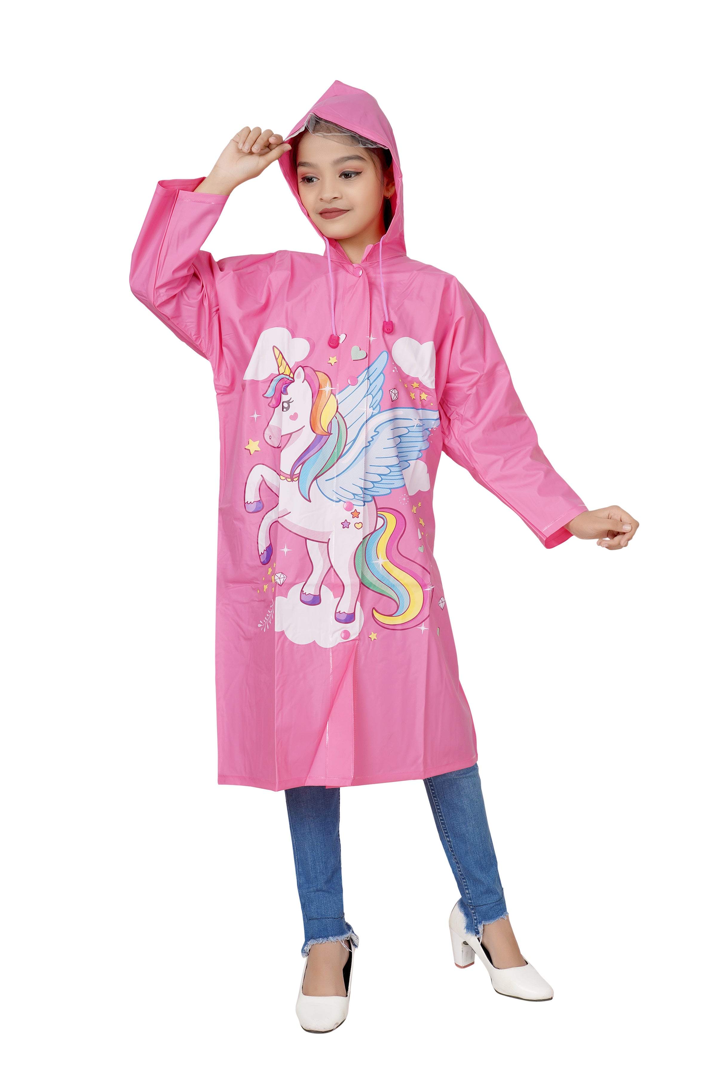 Highlands Angel Printed Girls Raincoat