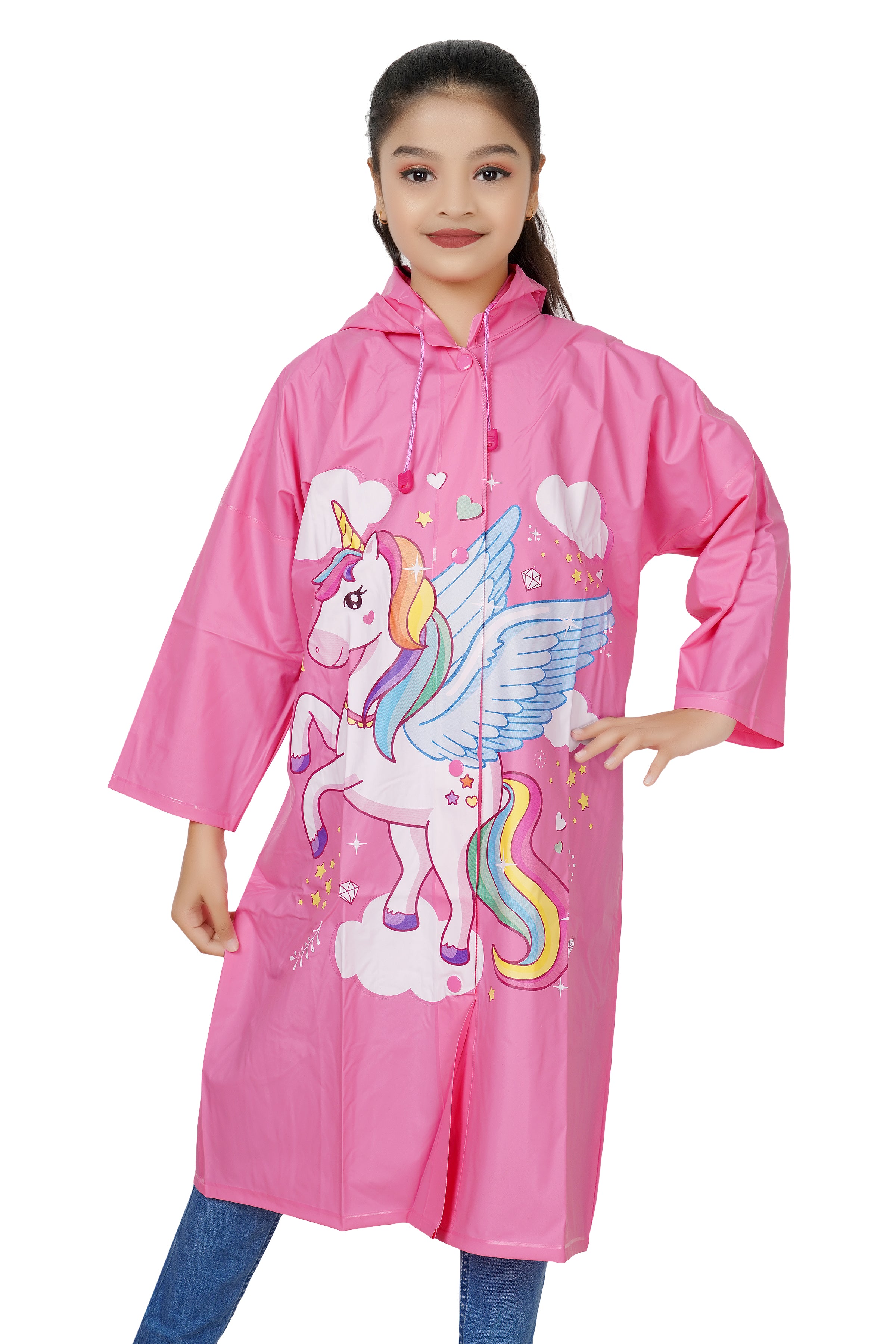 Highlands Angel Printed Girls Raincoat