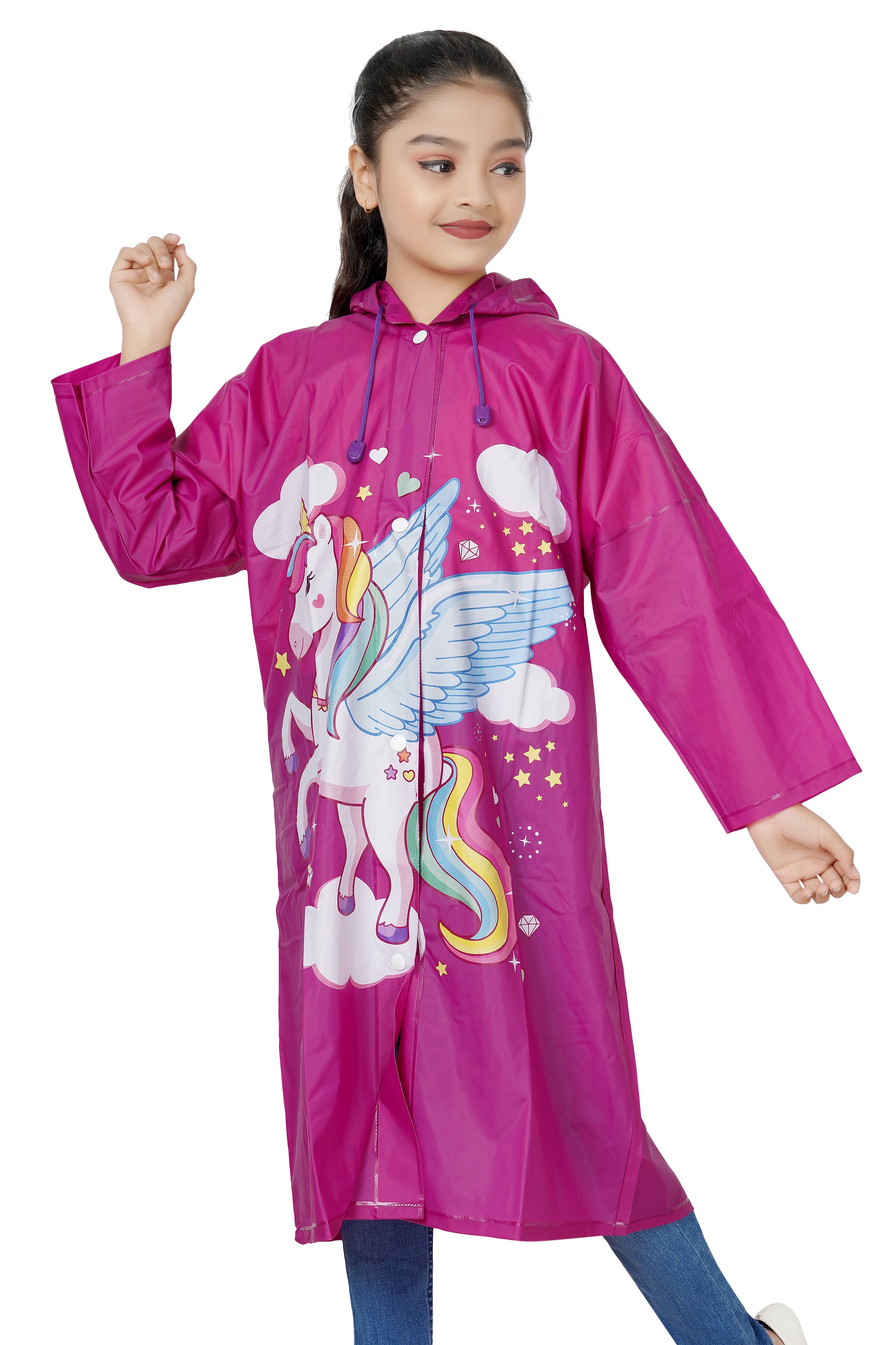 Highlands Angel Printed Girls Raincoat