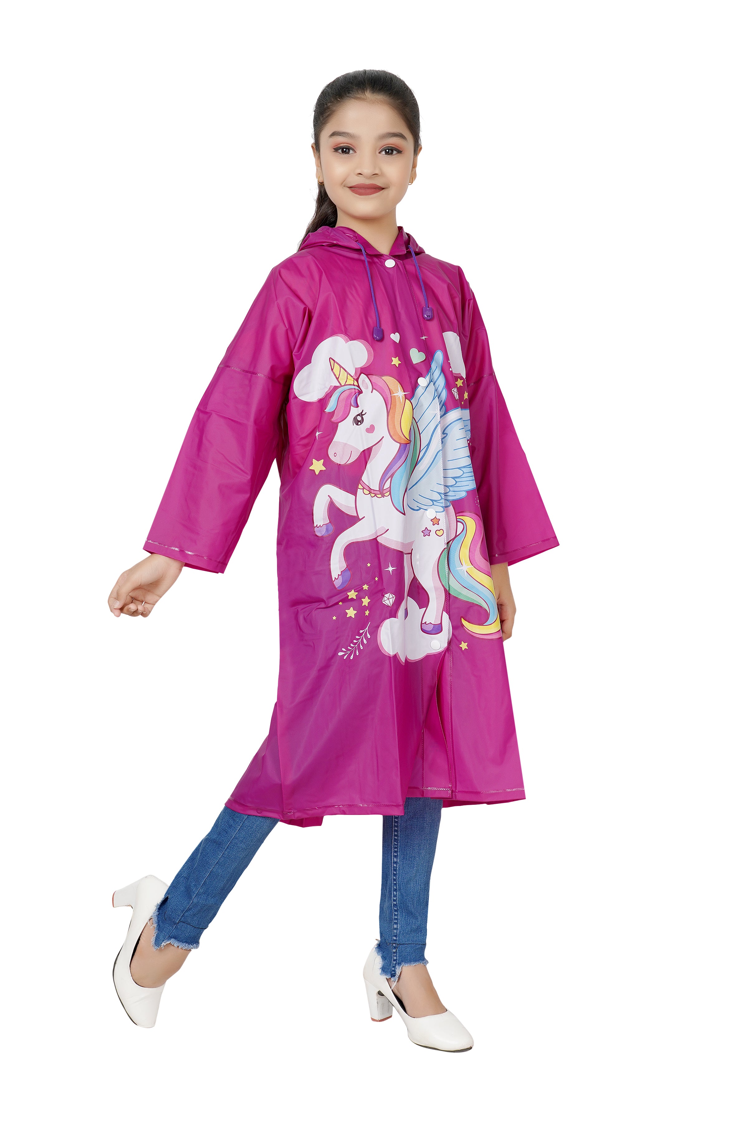 Highlands Angel Printed Girls Raincoat