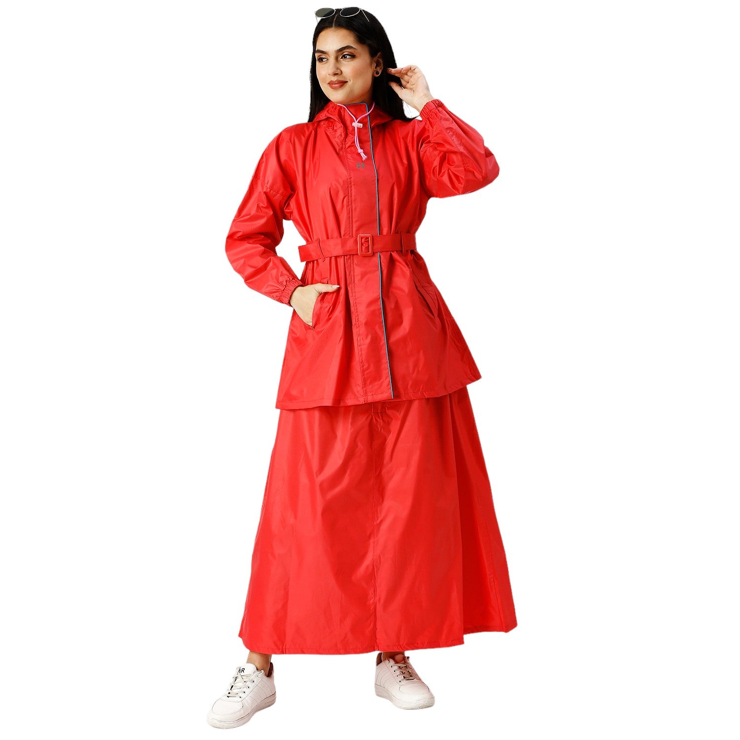 Highlands Diva Women’s Raincoat with Hood & Skirt | Waterproof Rain Suit