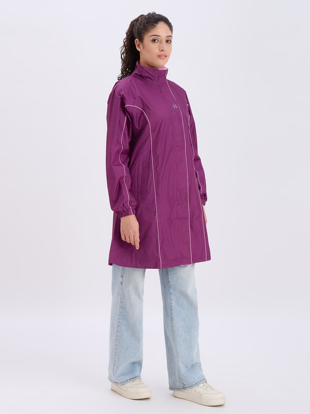Highlands Genelia Women’s Waterproof Hooded Raincoat – Knee-Length, Taped Seams