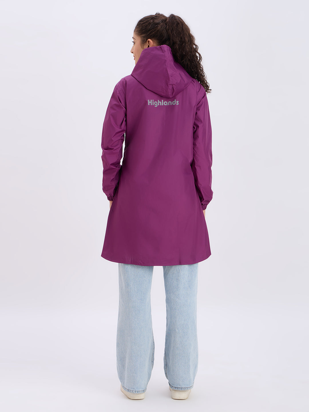 Highlands Genelia Women’s Waterproof Hooded Raincoat – Knee-Length, Taped Seams