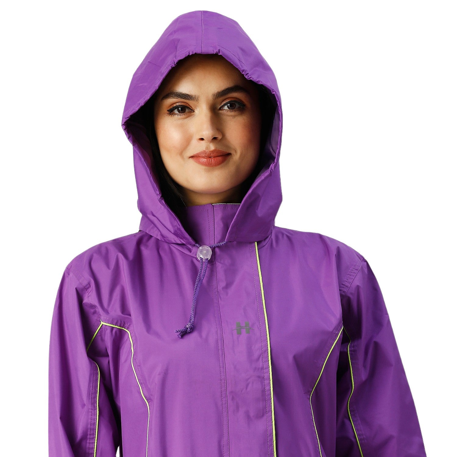 Highlands Genelia Women’s Waterproof Hooded Raincoat – Knee-Length, Taped Seams