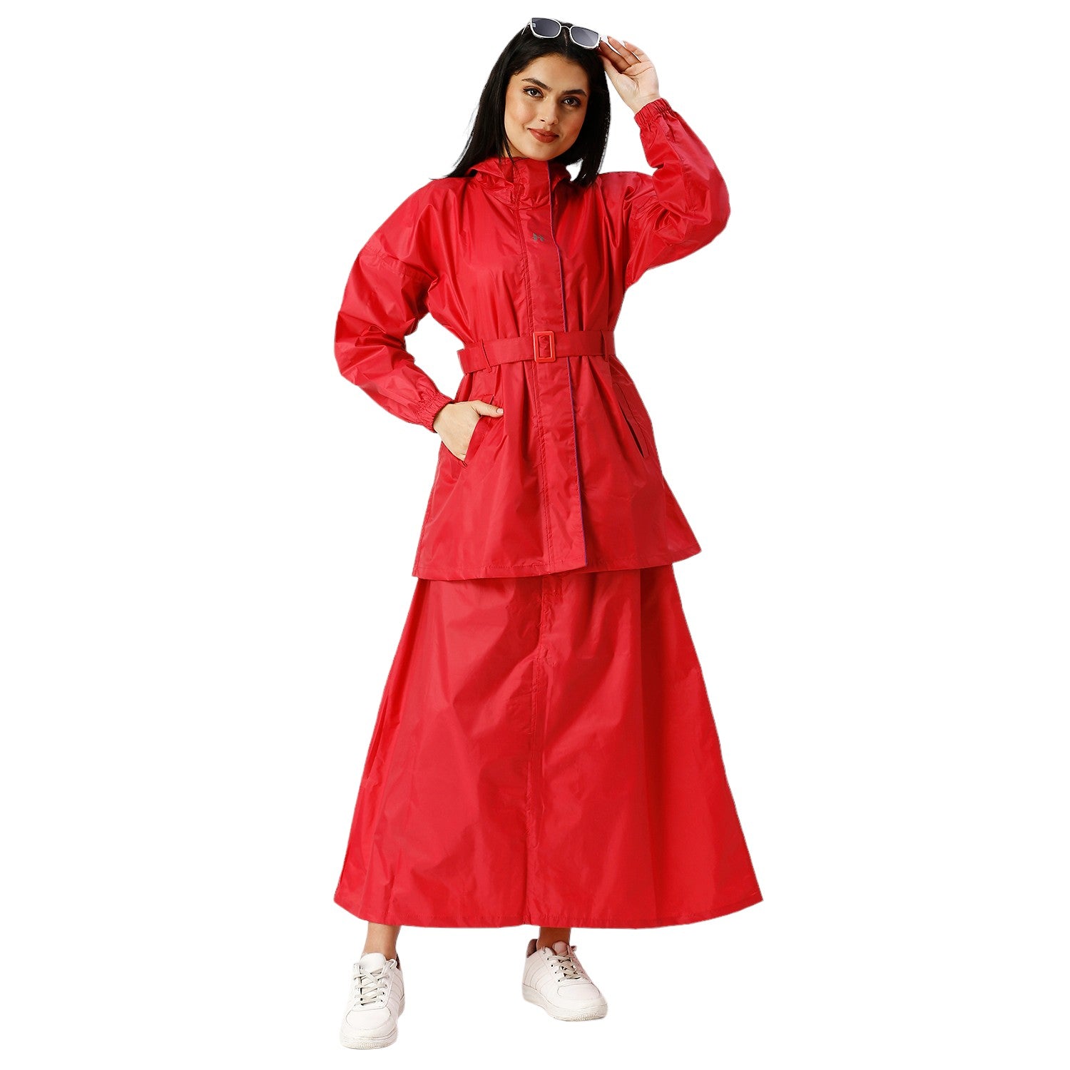 Highlands Diva Women’s Raincoat with Hood & Skirt | Waterproof Rain Suit