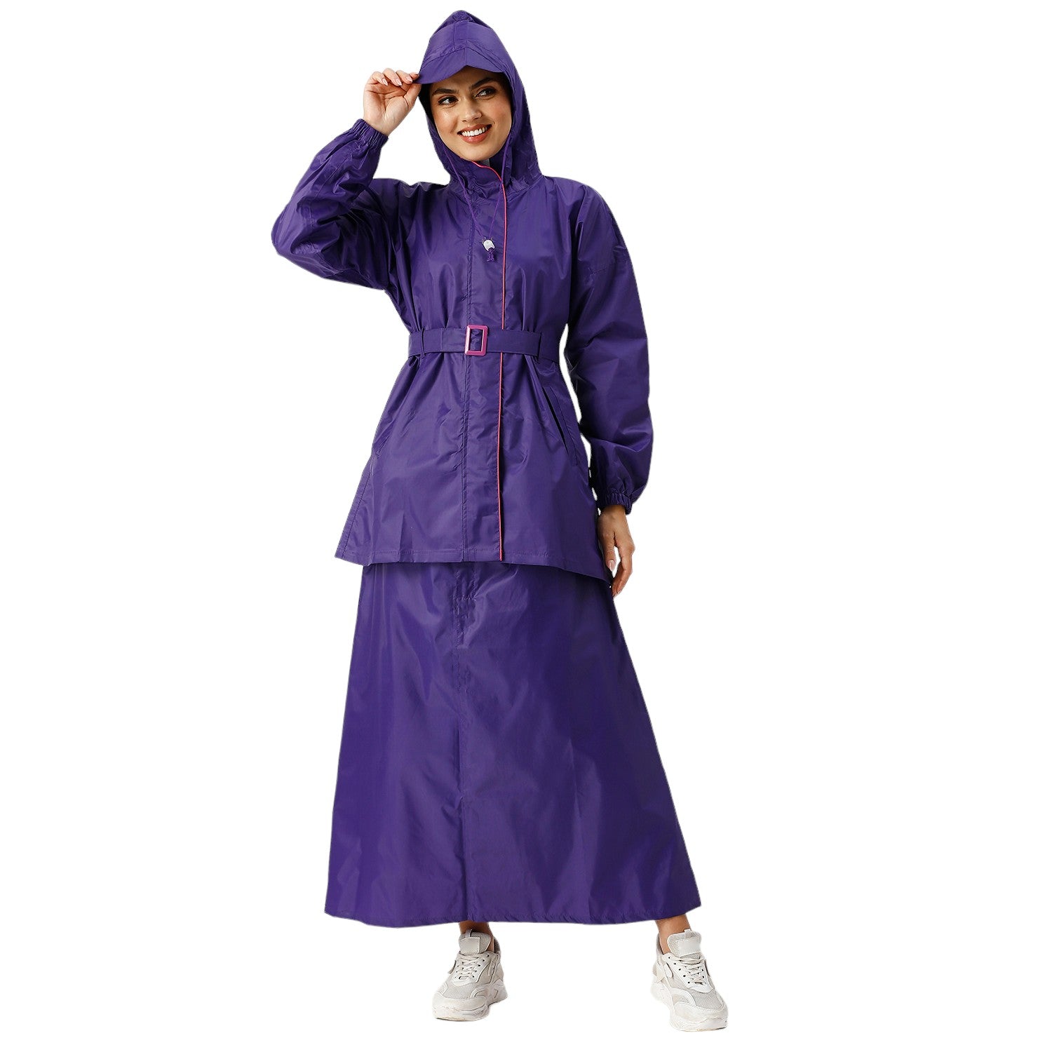 Highlands Diva Women’s Raincoat with Hood & Skirt | Waterproof Rain Suit