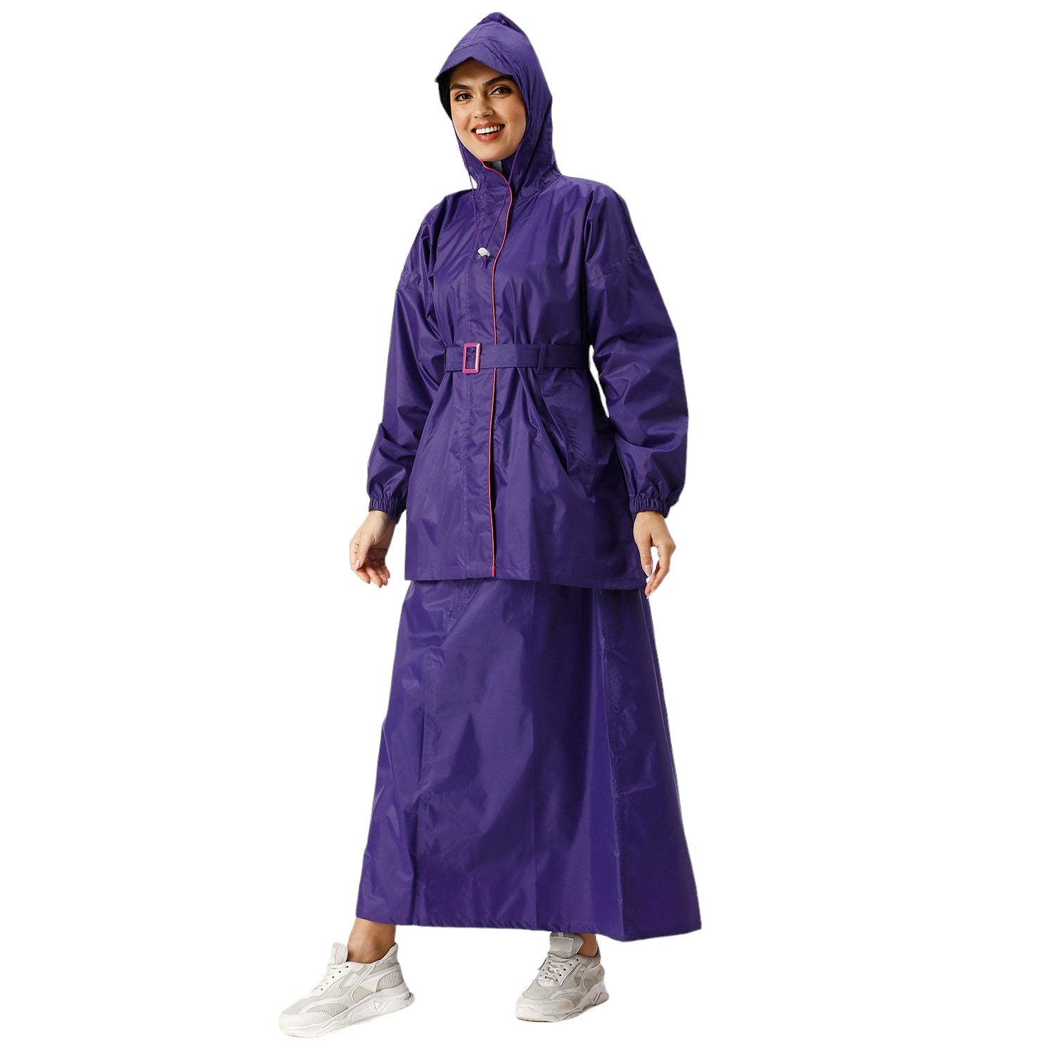 Highlands Diva Women’s Raincoat with Hood & Skirt | Waterproof Rain Suit