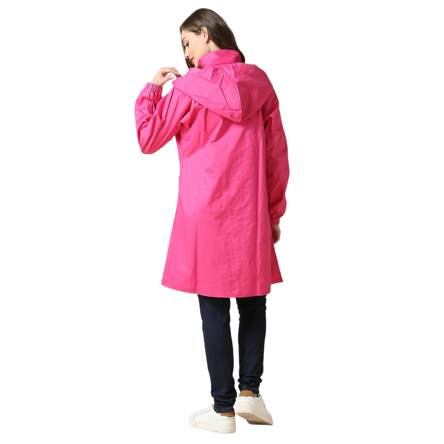 Highlands Genelia Women’s Waterproof Hooded Raincoat – Knee-Length, Taped Seams