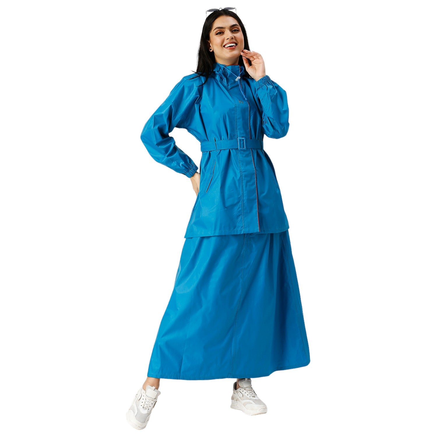 Highlands Diva Women’s Raincoat with Hood & Skirt | Waterproof Rain Suit