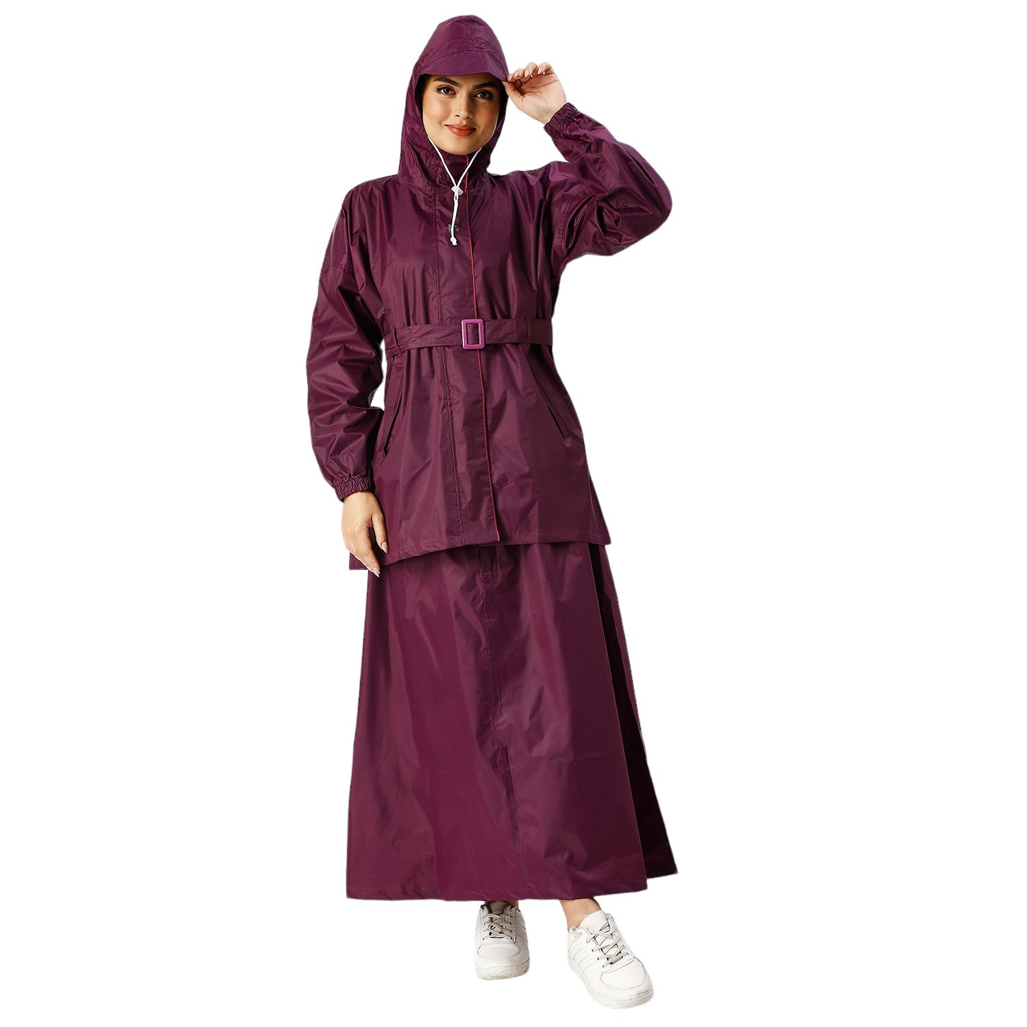 Highlands Diva Women’s Raincoat with Hood & Skirt | Waterproof Rain Suit