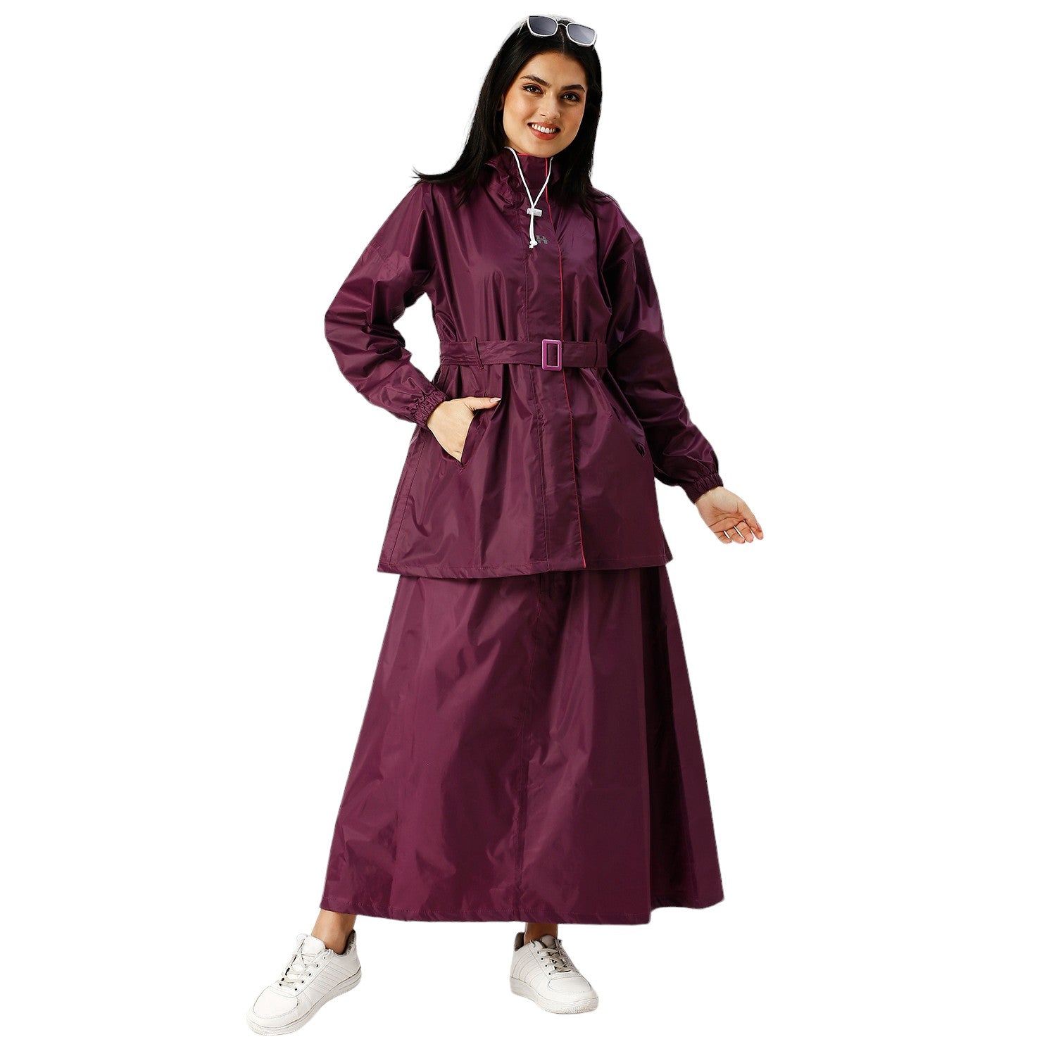 Highlands Diva Women’s Raincoat with Hood & Skirt | Waterproof Rain Suit