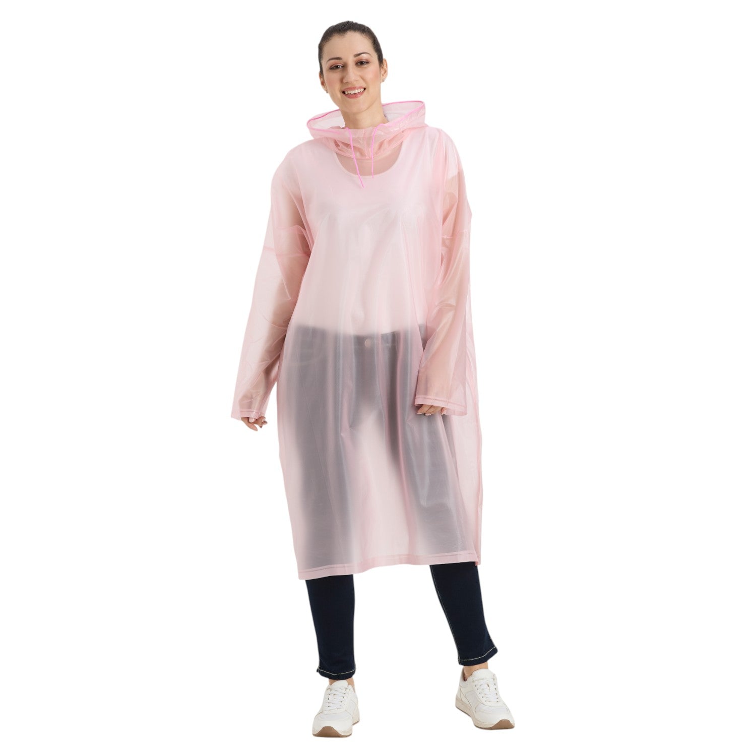 HighLands Wrangler Transparent PVC Rain Poncho for Men & Women, Free Size