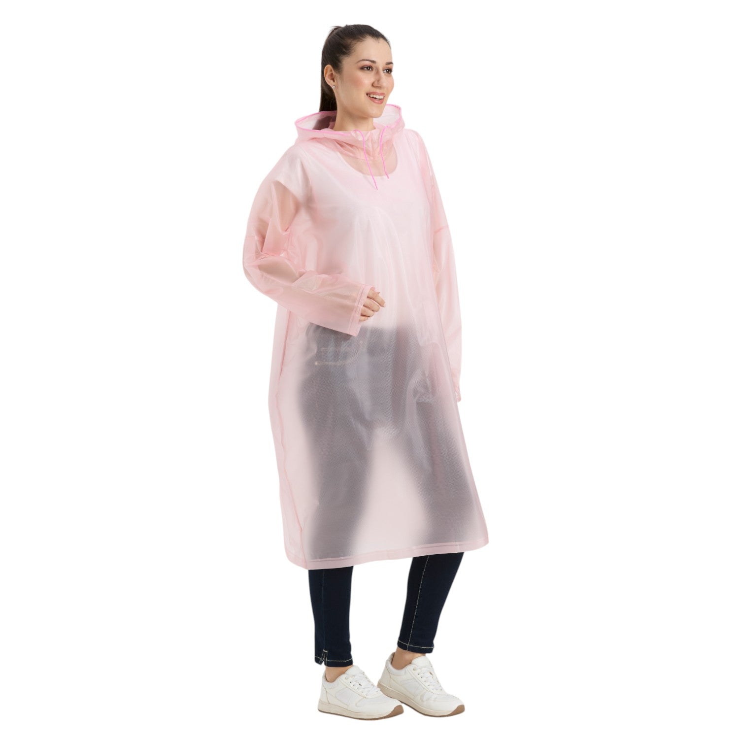 HighLands Wrangler Transparent PVC Rain Poncho for Men & Women, Free Size