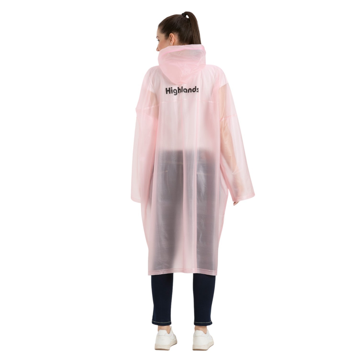 HighLands Wrangler Transparent PVC Rain Poncho for Men & Women, Free Size