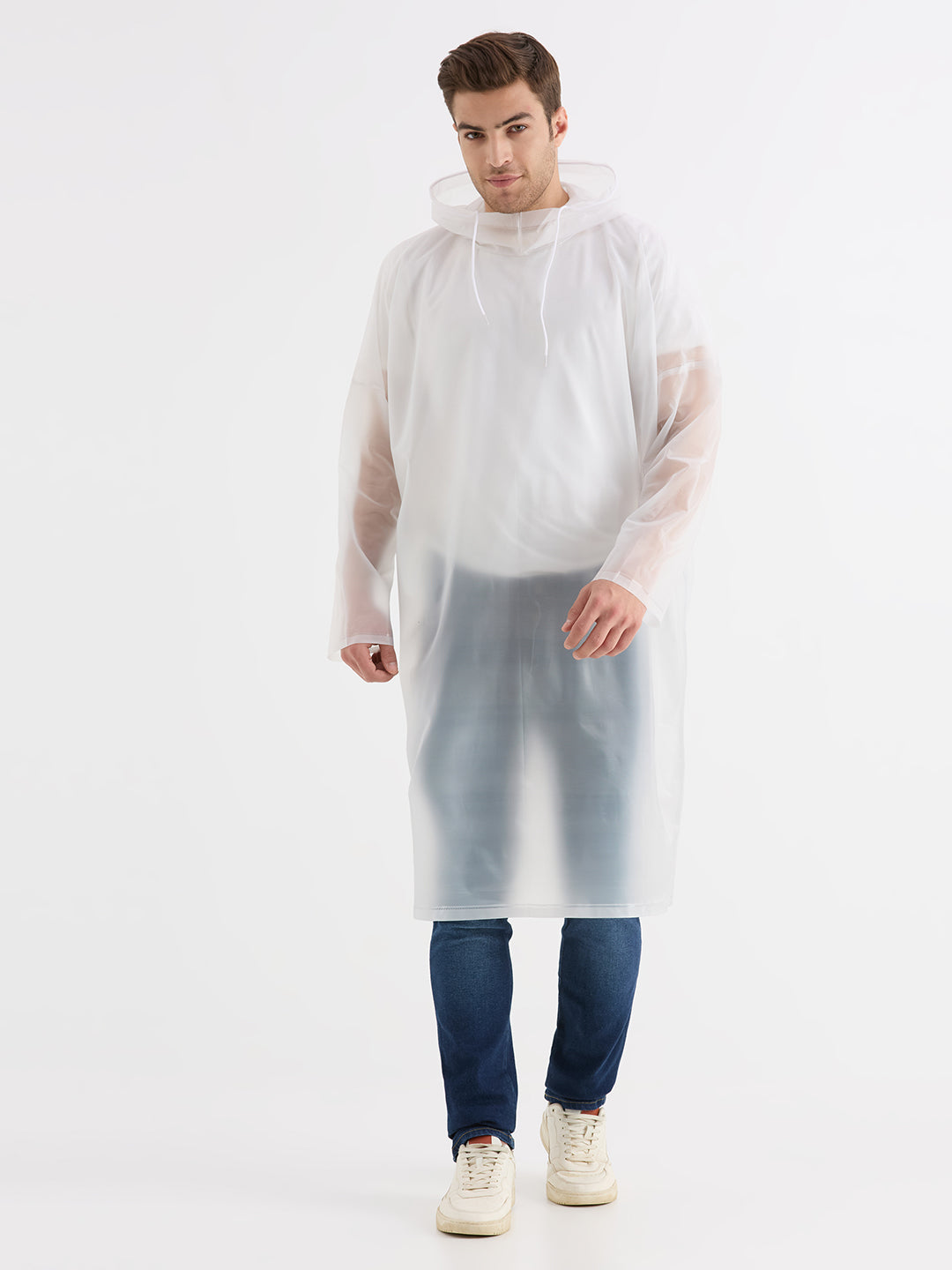 HighLands Wrangler Transparent PVC Rain Poncho for Men & Women, Free Size