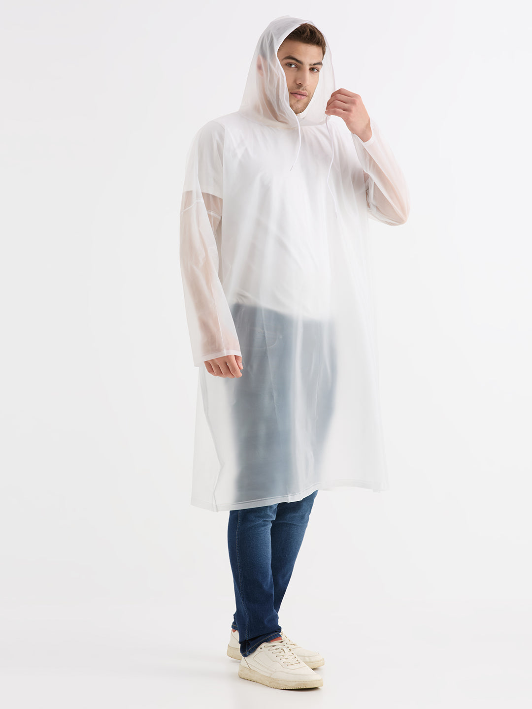HighLands Wrangler Transparent PVC Rain Poncho for Men & Women, Free Size