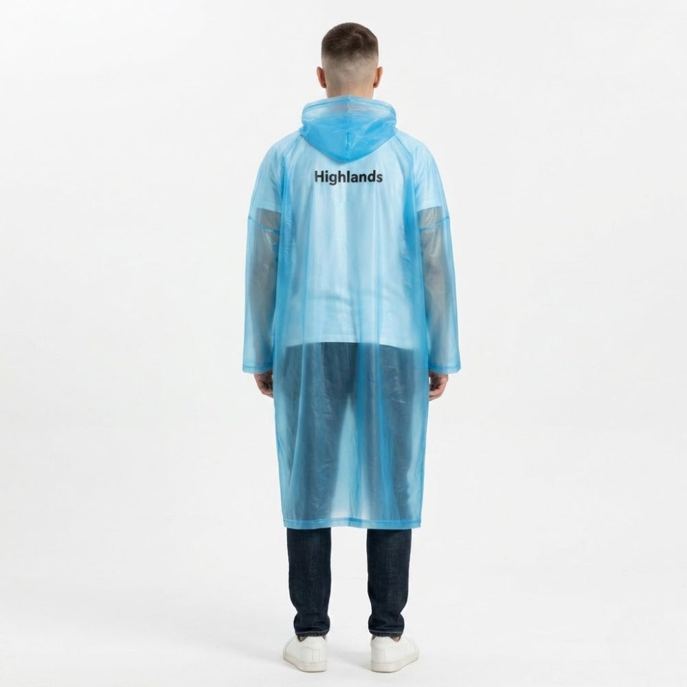 HighLands Wrangler Transparent PVC Rain Poncho for Men & Women, Free Size