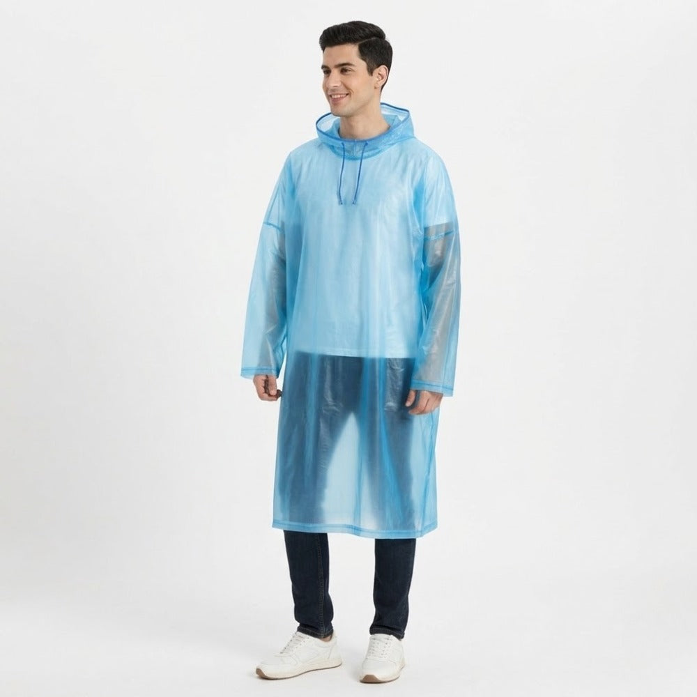 HighLands Wrangler Transparent PVC Rain Poncho for Men & Women, Free Size