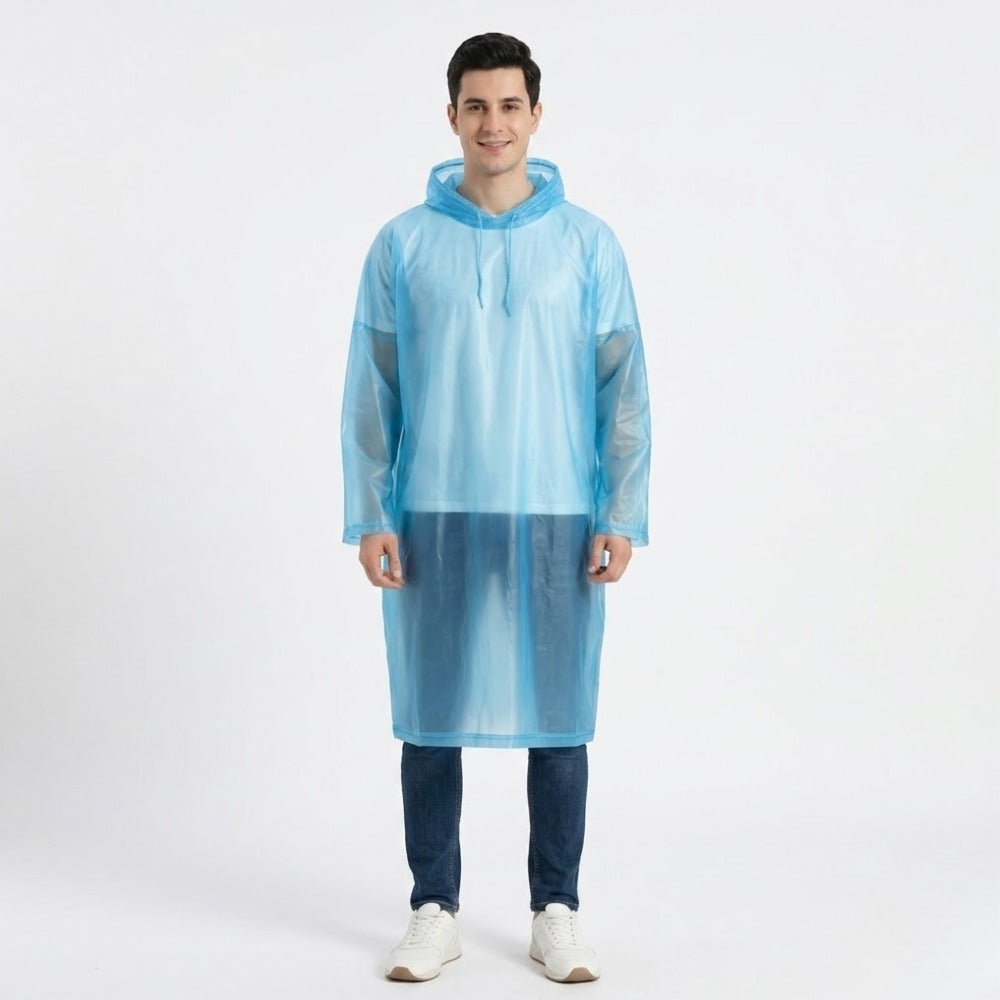 HighLands Wrangler Transparent PVC Rain Poncho for Men & Women, Free Size