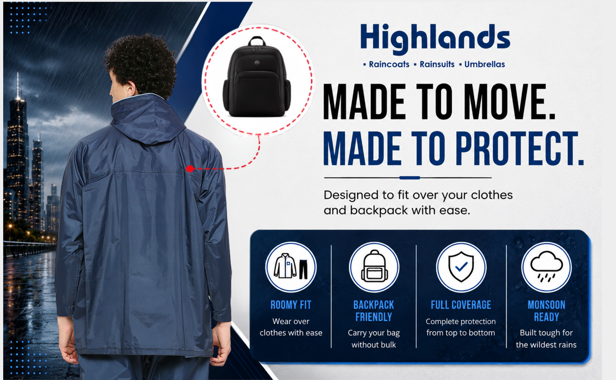 DELUXE - Highlands Heavy Duty Nylon Taffeta Seam-Sealed Rainsuit for Rain Protection.